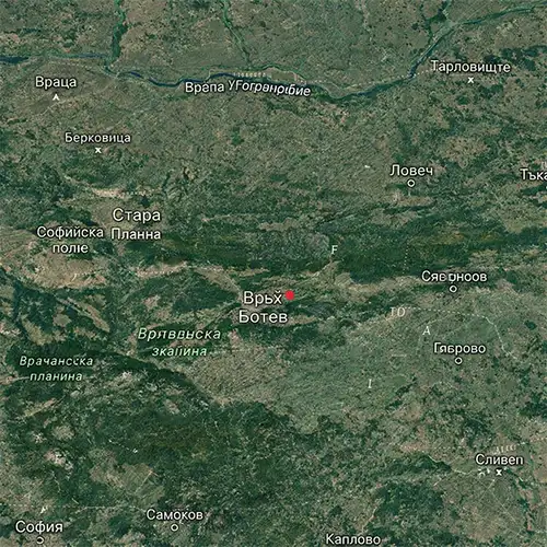 Сателитен релефен изглед на Стара планина