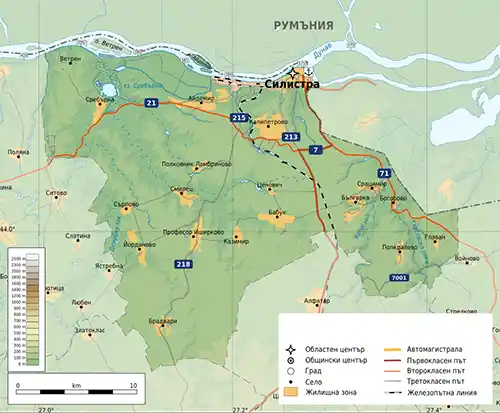 Географска карта на територията на Град Силистра
