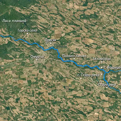 Сателитен релефен изглед на Голяма река