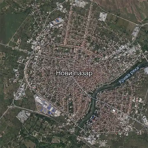 Сателитен релефен изглед на Нови пазар