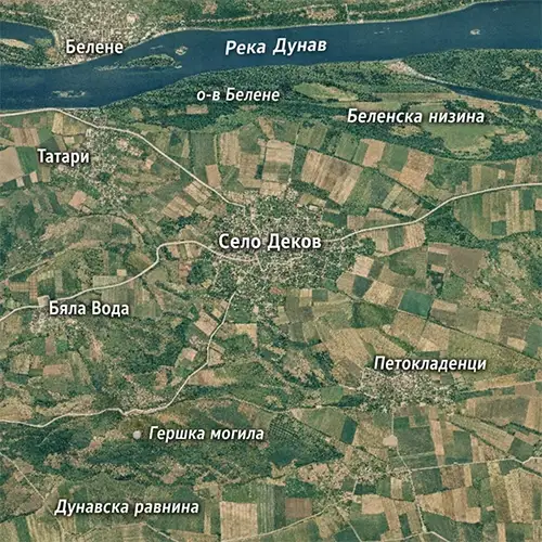 Сателитен релефен изглед на Село Деков