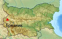 Брезник Местоположение на картата на България