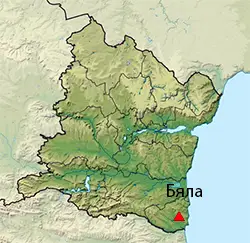 Бяла (област Варна) Местоположение на картата на Област Варна