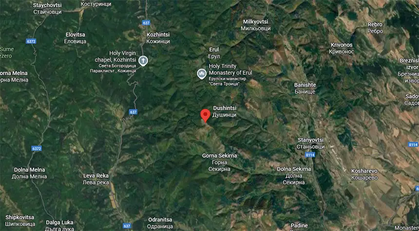 Координати 42.699° с. ш. 22.657° и. д.