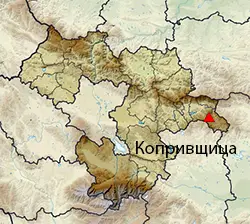 Копривщица Местоположение на картата на Област София