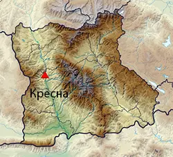 Кресна Местоположение на картата на Област Благоевград