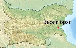 Местоположение на картата на България (Върли бряг)