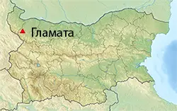 Местоположение на картата на България (Гламата)