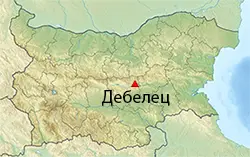 Местоположение на картата на България Дебелец (рид)