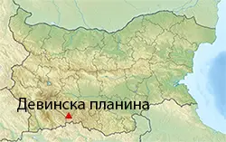 Местоположение на картата на България Девинска планина