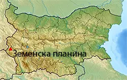 Местоположение на картата на България Земенска планина