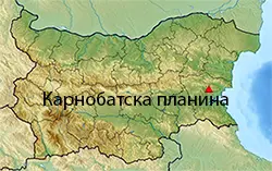 Местоположение на картата на България Карнобатска планина