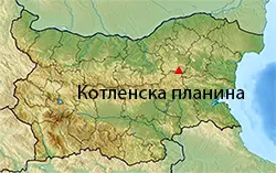 Местоположение на картата на България Котленска планина