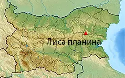 Местоположение на картата на България Лиса планина