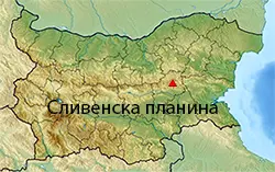 Местоположение на картата на България Сливенска планина