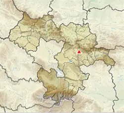 Местоположение на картата на България Софийска област Гълъбец (планина)