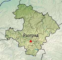 Местоположение на картата на Област Разград