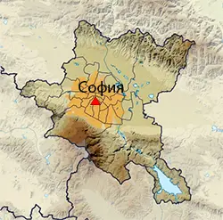 Местоположение на картата на Област София Столица