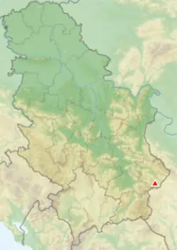 Местоположение на картата на Сърбия (Гребен планина)