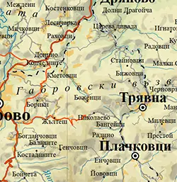 Подробна карта (Габровски възвишения)