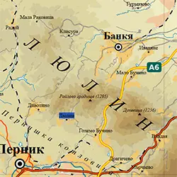 Подробна карта Люлин (планина)