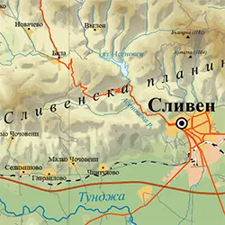 Подробна карта Сливенска планина