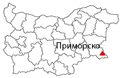 Приморско Местоположение на картата на България