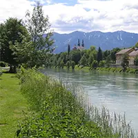 Река Драва край Филах, Австрия