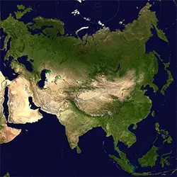 Спътникова снимка на Азия