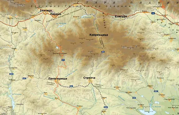 Подробна карта (Овчи хълмове)