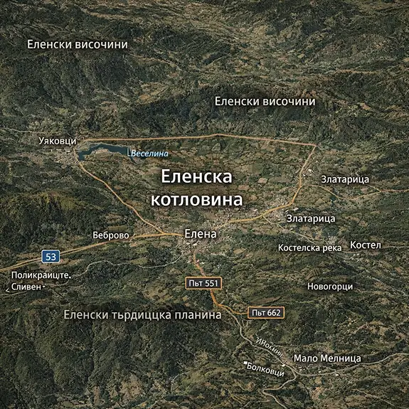 Подробна топографска карта на Еленска котловина