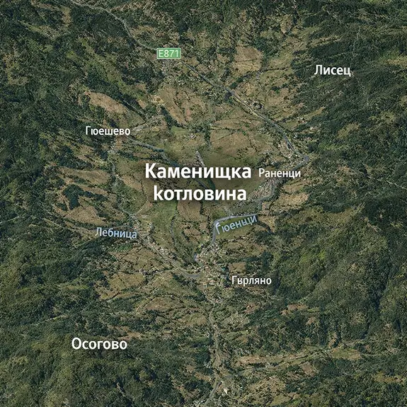 Подробна топографска карта на Каменица (котловина)