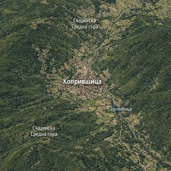 Подробна топографска карта на Копривщенска котловина