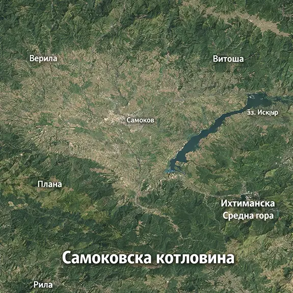 Подробна топографска карта на Самоковска котловина