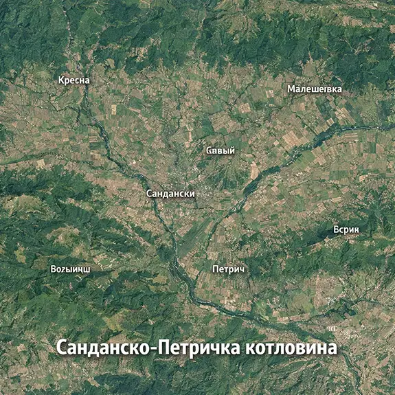 Подробна топографска карта на Санданско-Петричка котловина