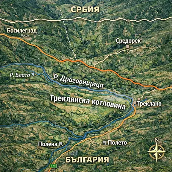 Подробна топографска карта на Треклянска котловина