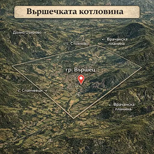 Подробна топографска карта на Вършечка котловина