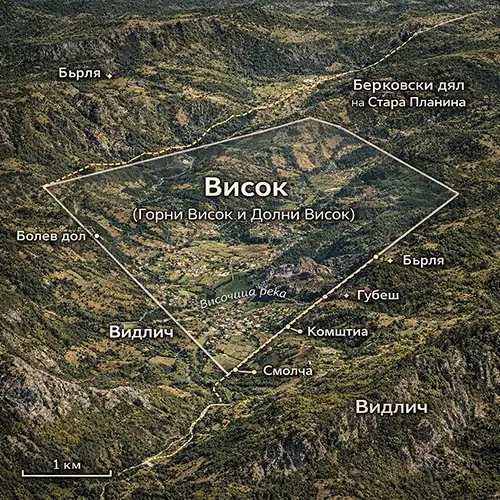 Подробна топографска карта на Висок (котловина)