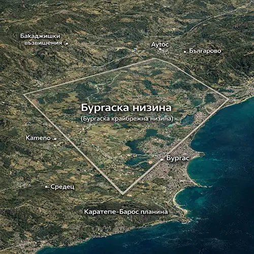 Подробна топографска карта на Бургаска низина