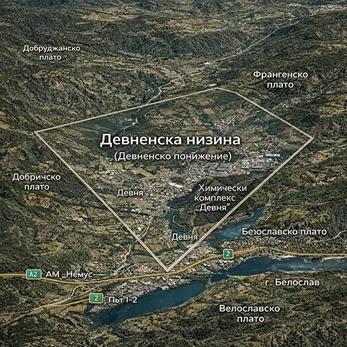 Подробна топографска карта на Девненска низина