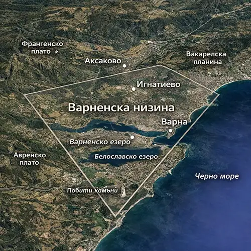 Подробна топографска карта на Варненска низина