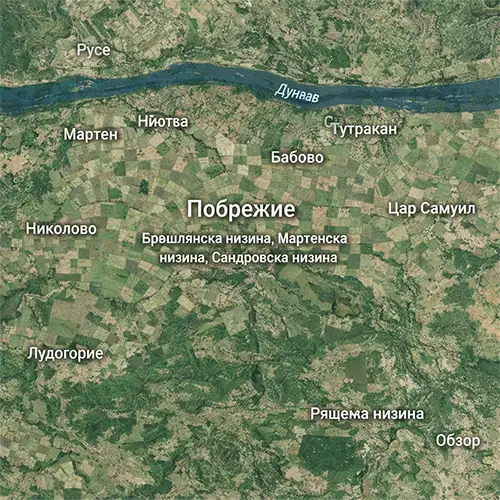 Сателитен релефен изглед на Побрежие