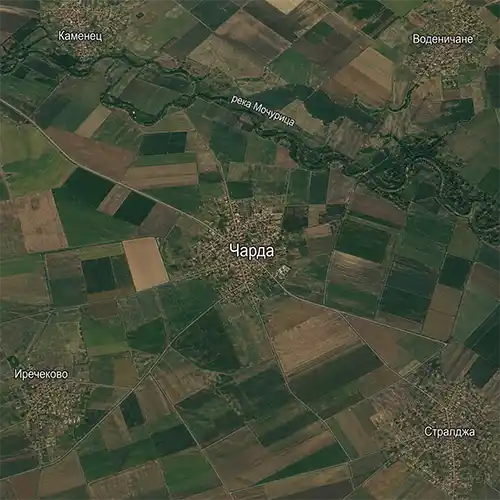 Сателитен релефен изглед на Село Чарда