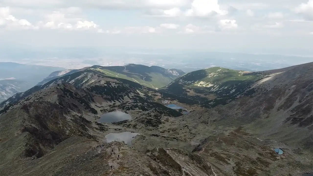 Рила планина - панорама на връх Мусала и алпийските била